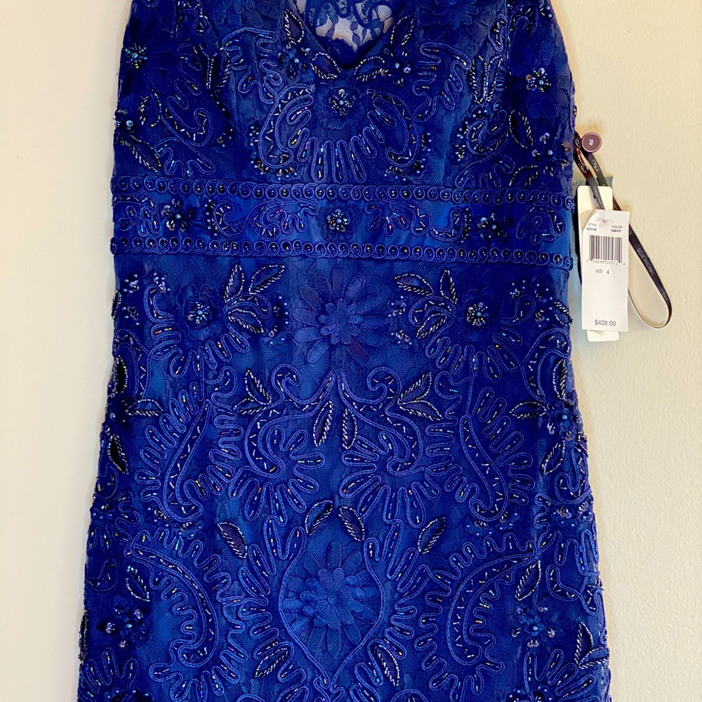 Sue Wong- navy blue beaded cocktail dress